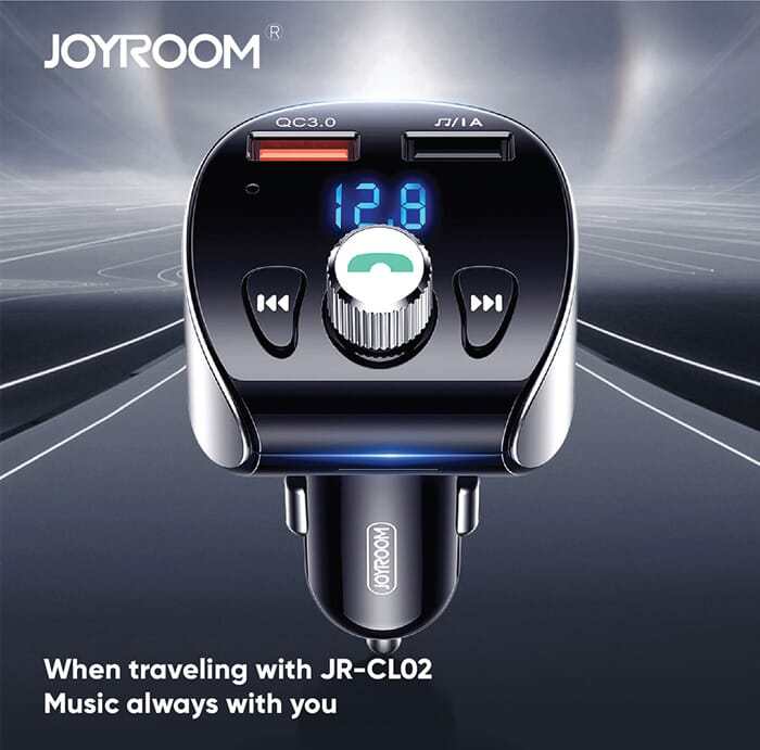 JOY ROOM JR-CL02 Shadow Series Car Bluetooth MP3 Player Car Kit, Support TF Card & U Disk & Bluetooth Calling & QC3.0 Flash Charging