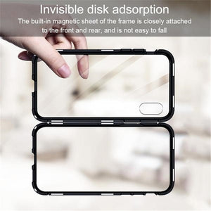 Magnetic Adsorption Metal Glass Protective Case For iPhone