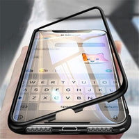 Magnetic Adsorption Metal Glass Protective Case For iPhone