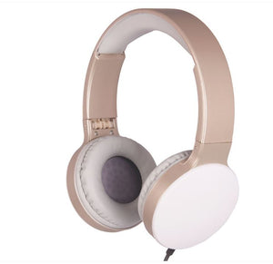FOLDABLE HEADPHONES WITH 3.5MM CABLE ON-EAR PADDED DESIGN GOLD WHITE / BLACK