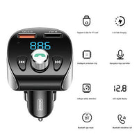 JOY ROOM JR-CL02 Shadow Series Car Bluetooth MP3 Player Car Kit, Support TF Card & U Disk & Bluetooth Calling & QC3.0 Flash Charging
